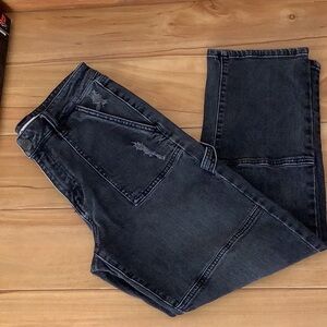 Charcoal Gray Jeans with Faded Look a